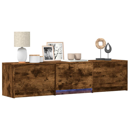 Mobile TV con LED con LED Quercia Affumicata 165 x 34 x 40 cm | homemem39
