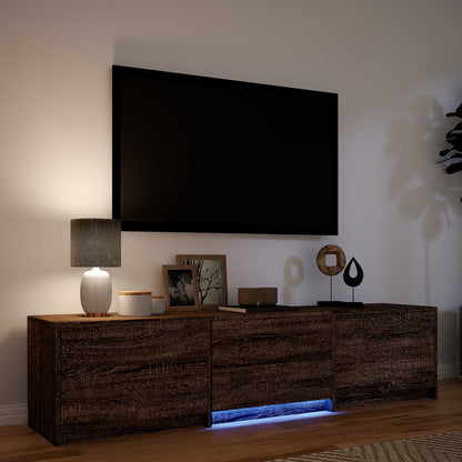 Mobile TV con LED con LED Quercia marrone 165 x 34 x 40 cm | homemem39