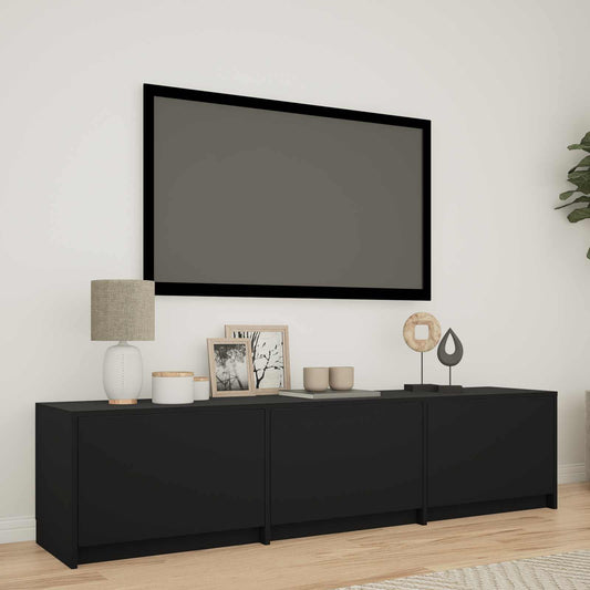 Mobile TV con LED Nero 165 x 34 x 40 cm Legno ingegnerizzato | homemem39