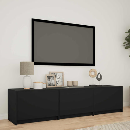 Mobile TV con LED Nero 165 x 34 x 40 cm Legno ingegnerizzato