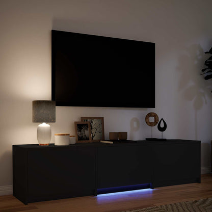 Mobile TV con LED Nero 165 x 34 x 40 cm Legno ingegnerizzato | homemem39
