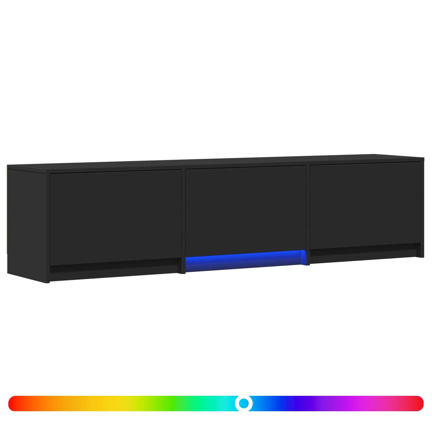Mobile TV con LED Nero 165 x 34 x 40 cm Legno ingegnerizzato | homemem39