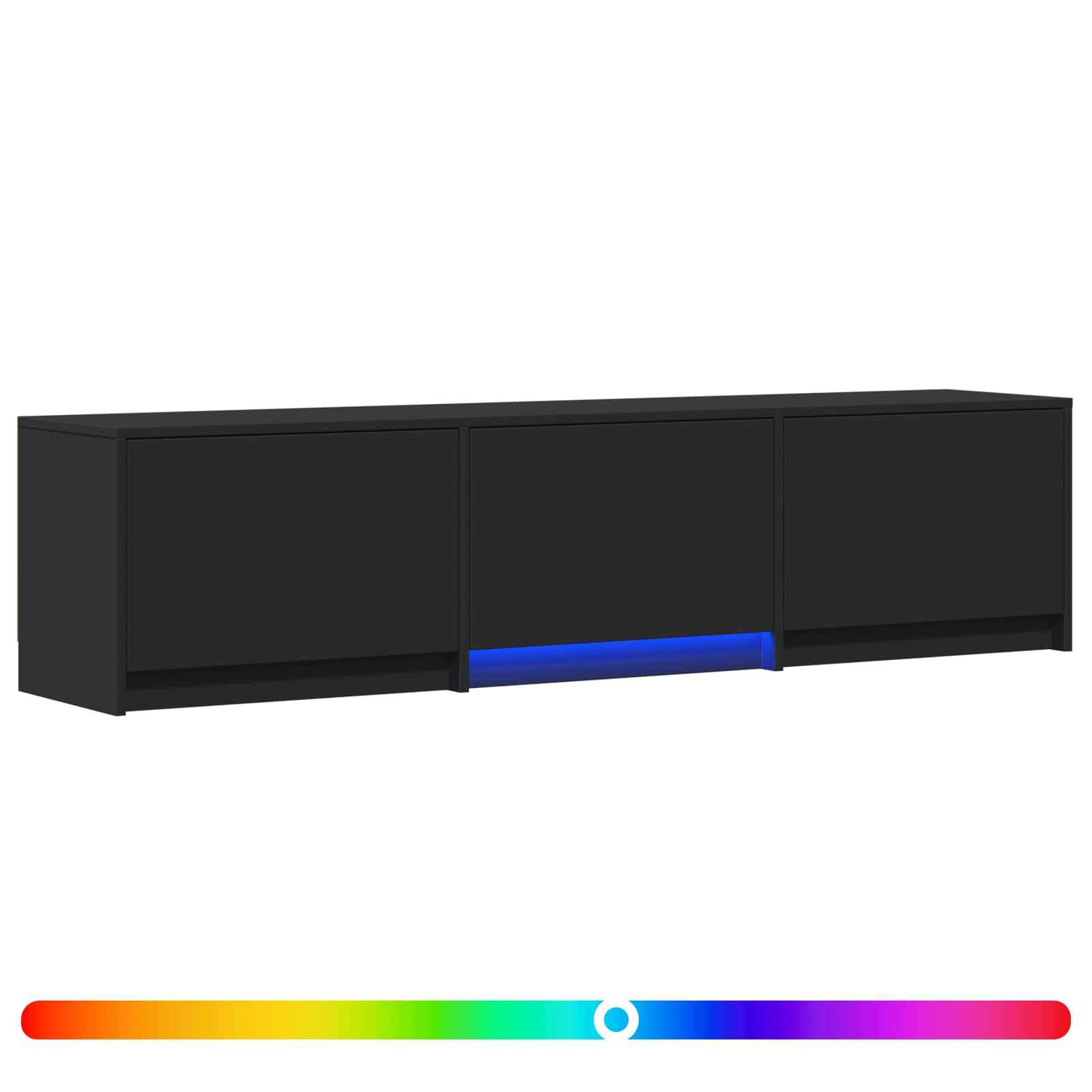 Mobile TV con LED Nero 165 x 34 x 40 cm Legno ingegnerizzato | homemem39