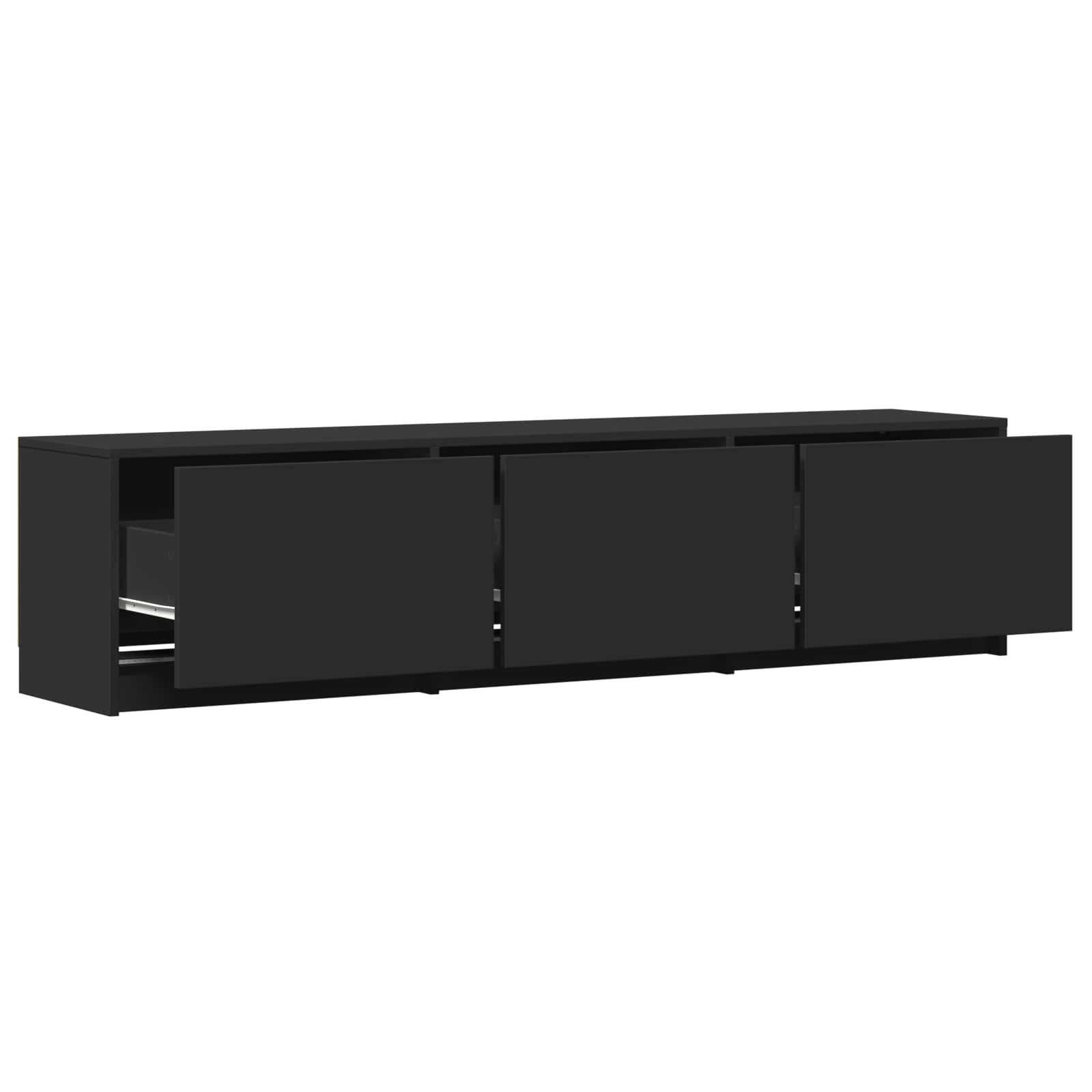 Mobile TV con LED Nero 165 x 34 x 40 cm Legno ingegnerizzato | homemem39