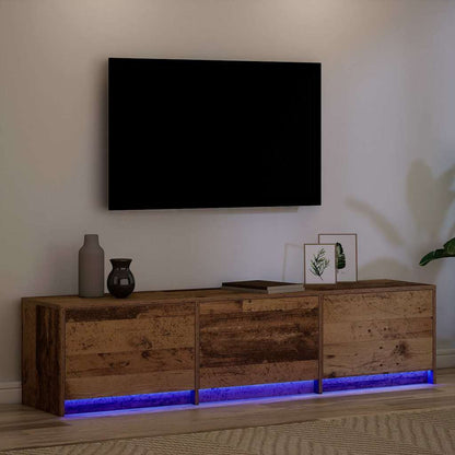 Mobile TV con LED con cassetto Legno vecchio 162 x 34 x 40 cm