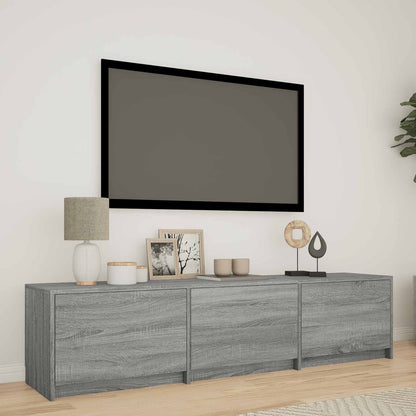 Mobile TV con LED con LED Sonoma grigia 165 x 34 x 40 cm