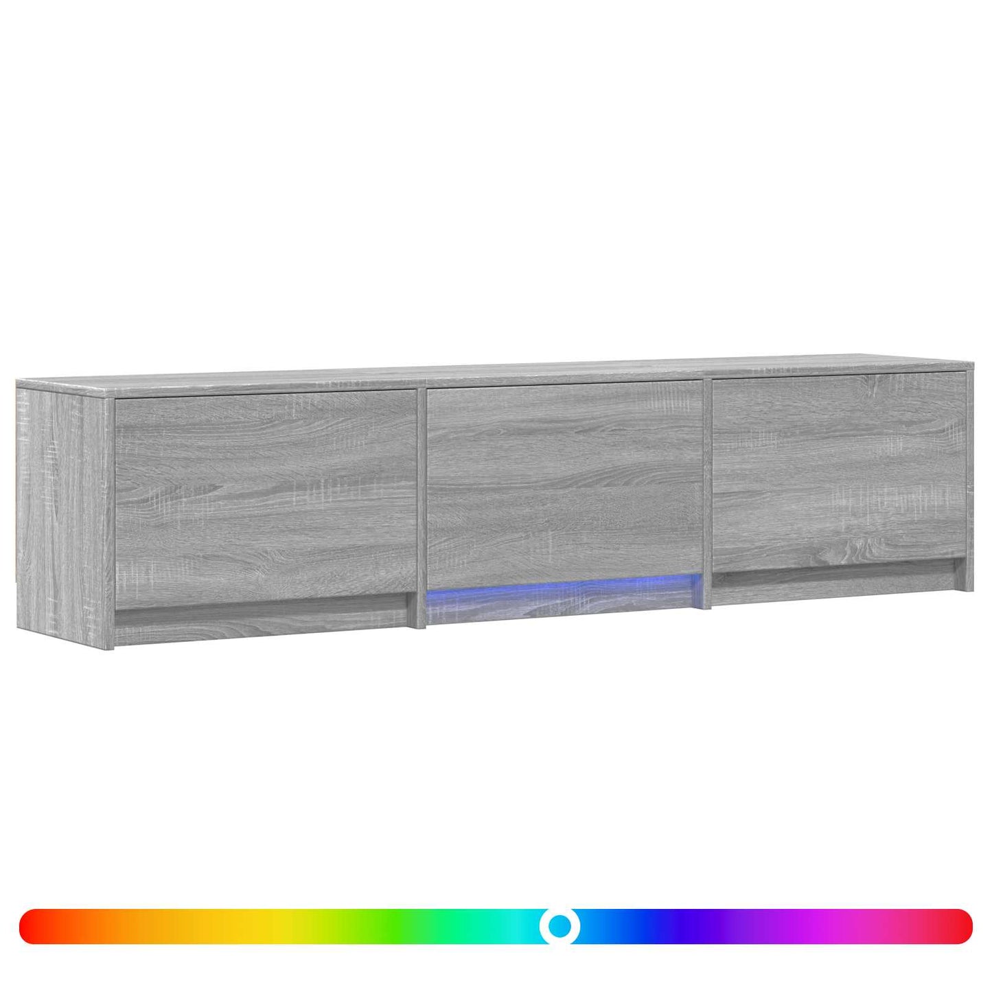 Mobile TV con LED con LED Sonoma grigia 165 x 34 x 40 cm