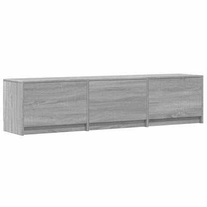 Mobile TV con LED con LED Sonoma grigia 165 x 34 x 40 cm