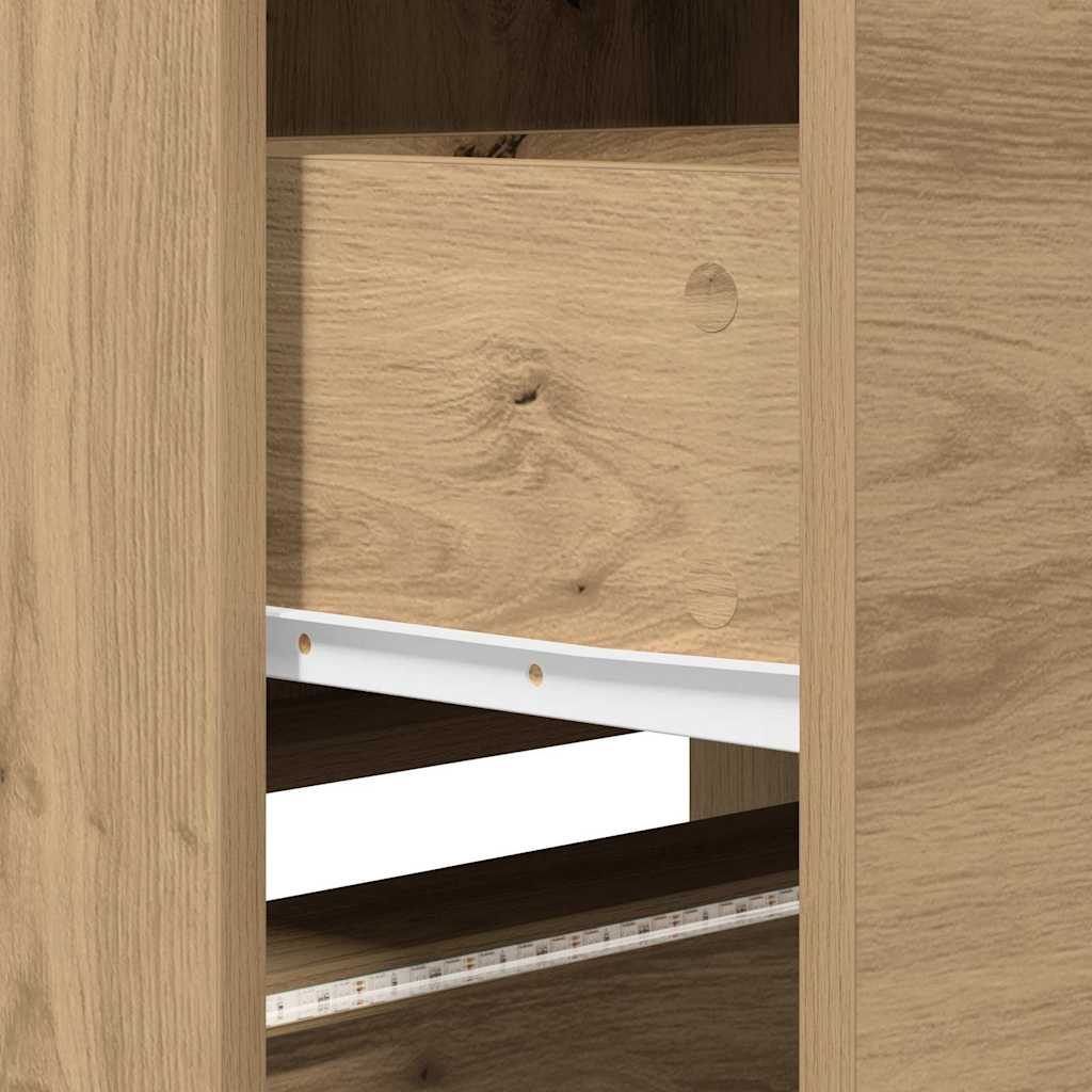 Mobile TV con LED Rovere Artigianale 165 x 34 x 40 cm
