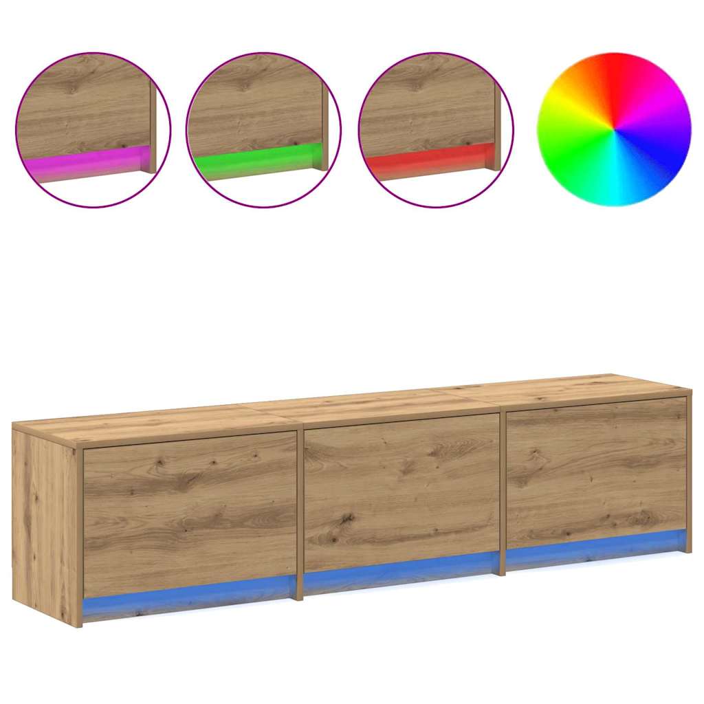 Mobile TV con LED Rovere Artigianale 162 x 34 x 40 cm