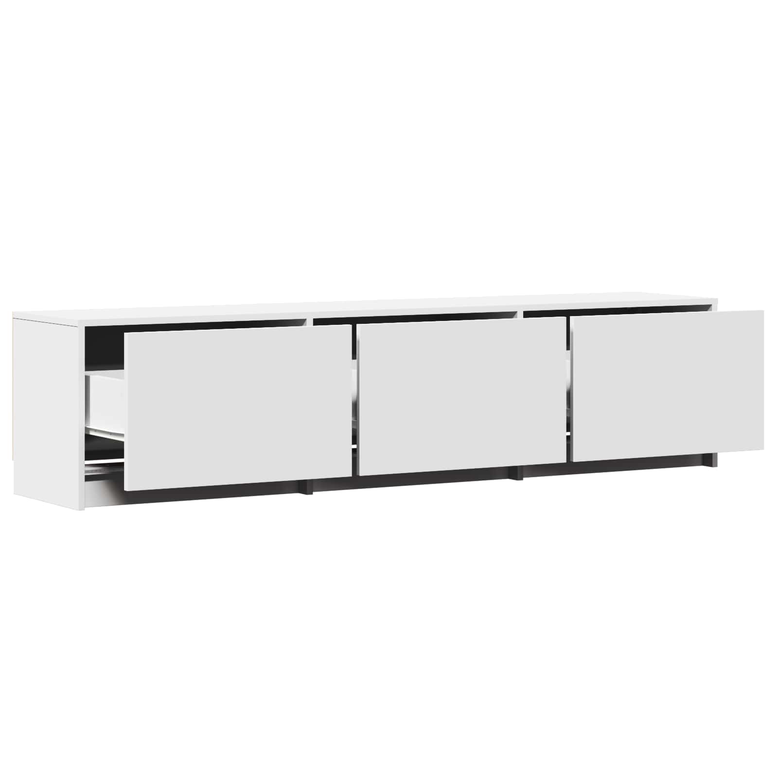Mobile TV con LED Bianco 165 x 34 x 40 cm Legno ingegnerizzato | homemem39