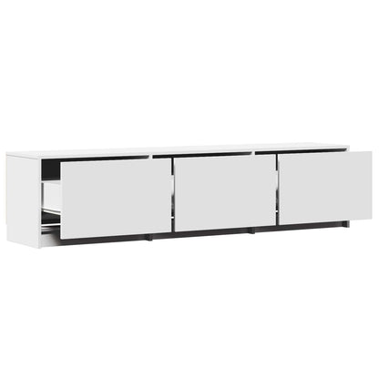 Mobile TV con LED Bianco 165 x 34 x 40 cm Legno ingegnerizzato
