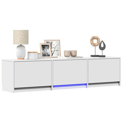 Mobile TV con LED Bianco 165 x 34 x 40 cm Legno ingegnerizzato
