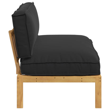 Set di divani Nero 120 x 80 x 69 cm Legno di Acacia Massello