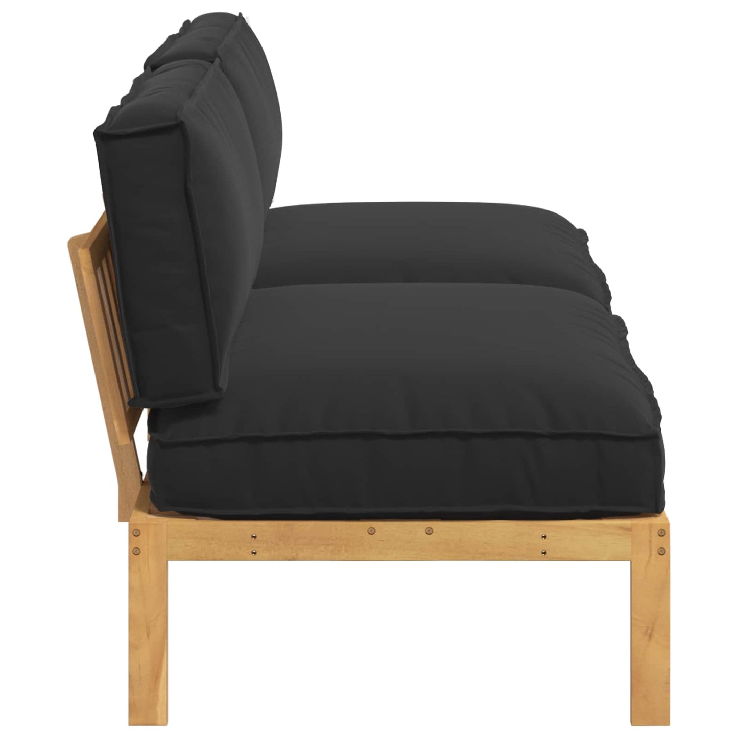 Set di divani Nero 240 x 80 x 69 cm Legno di Acacia Massello