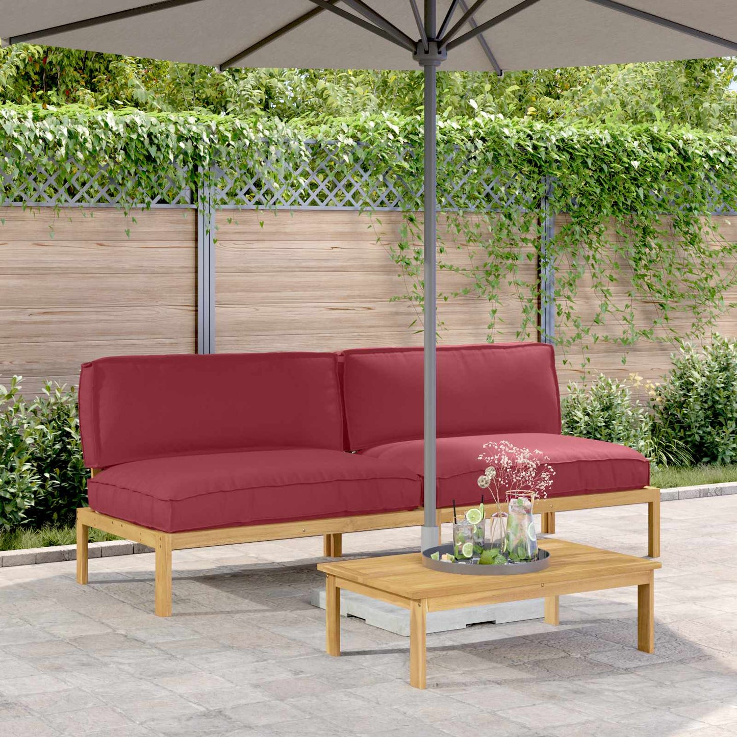 Set di divani con cuscino Rosso Vino 240 x 80 x 69 cm