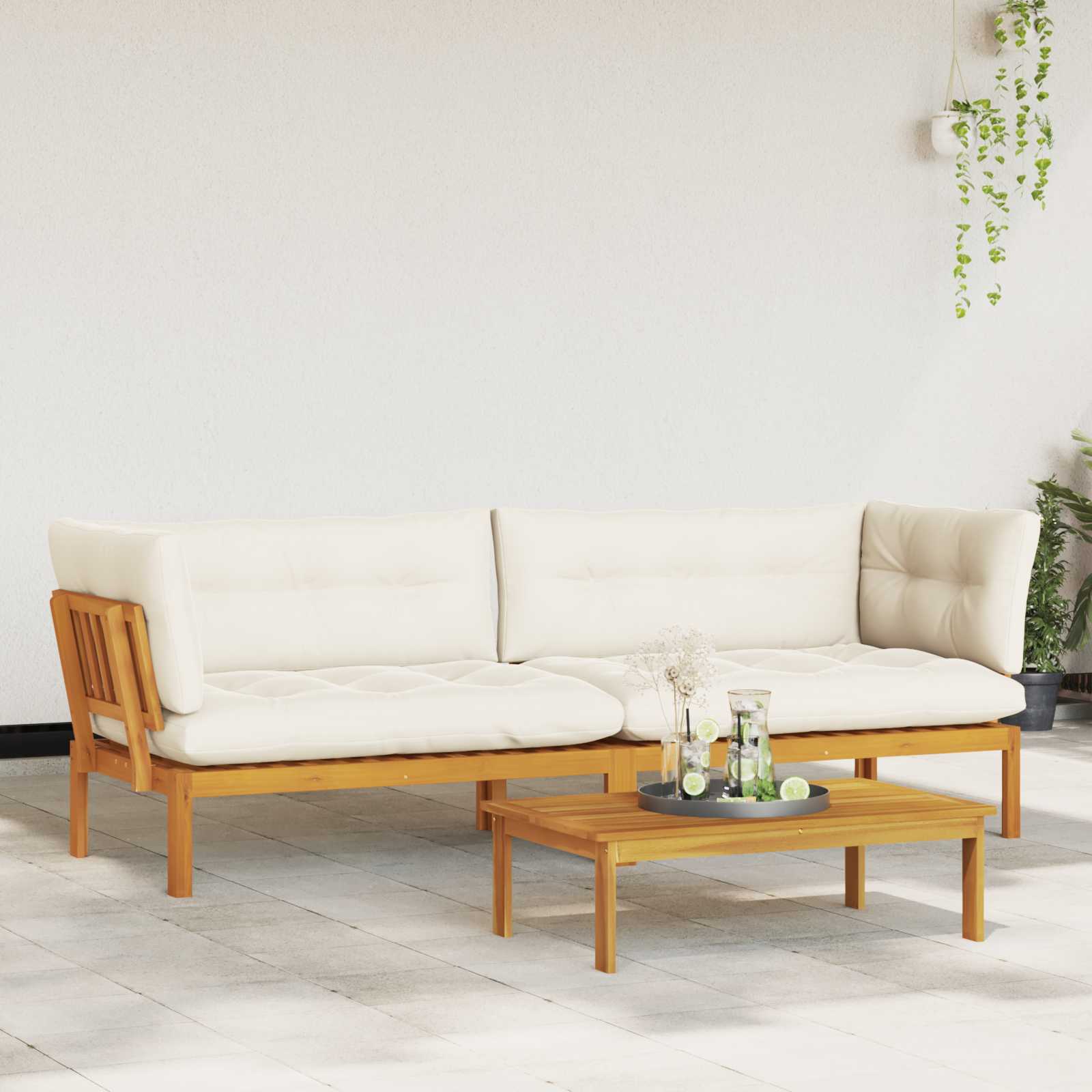 Unità di divano pallet da giardino 2 Pezzo | homemem39