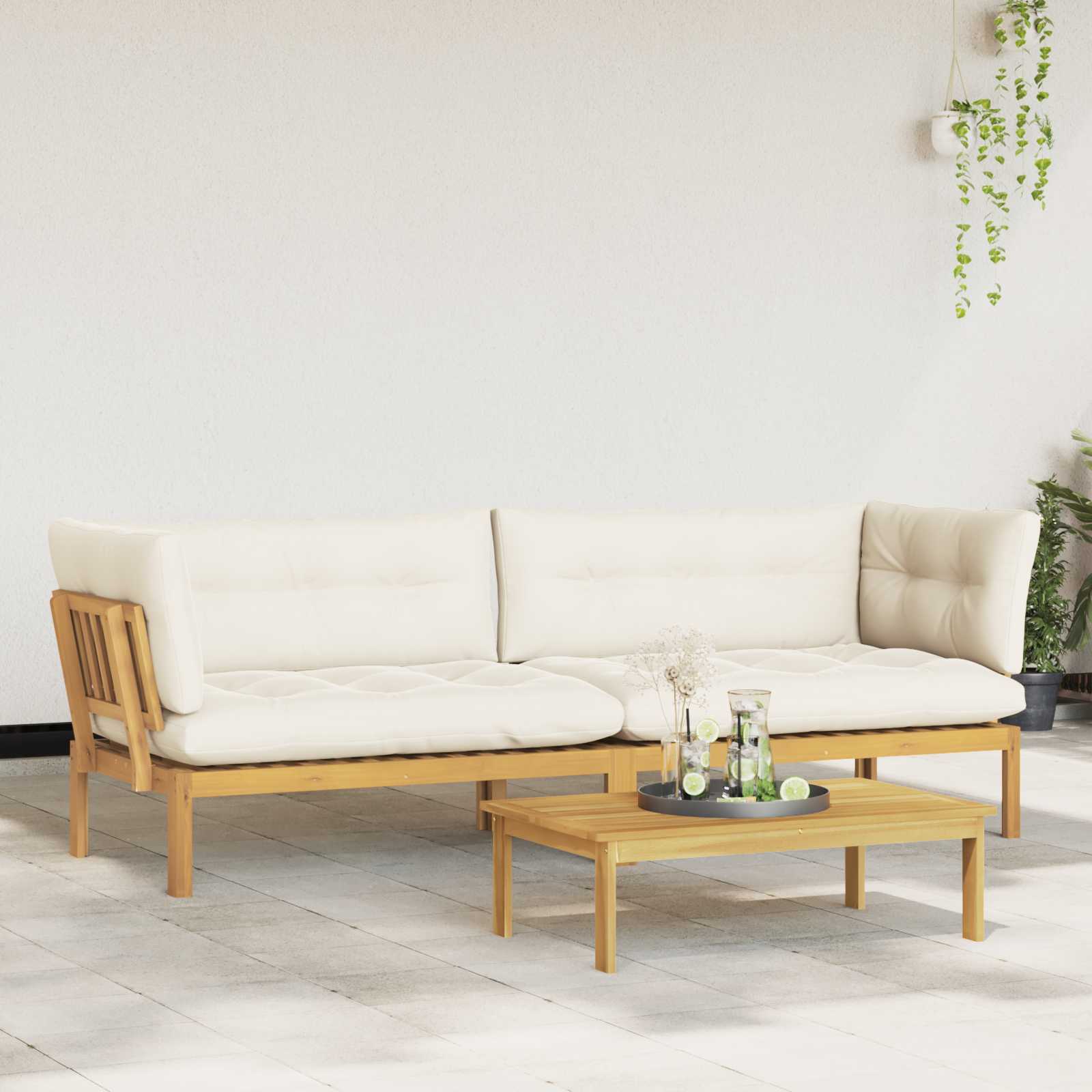 Unità di divano pallet da giardino 2 Pezzo | homemem39
