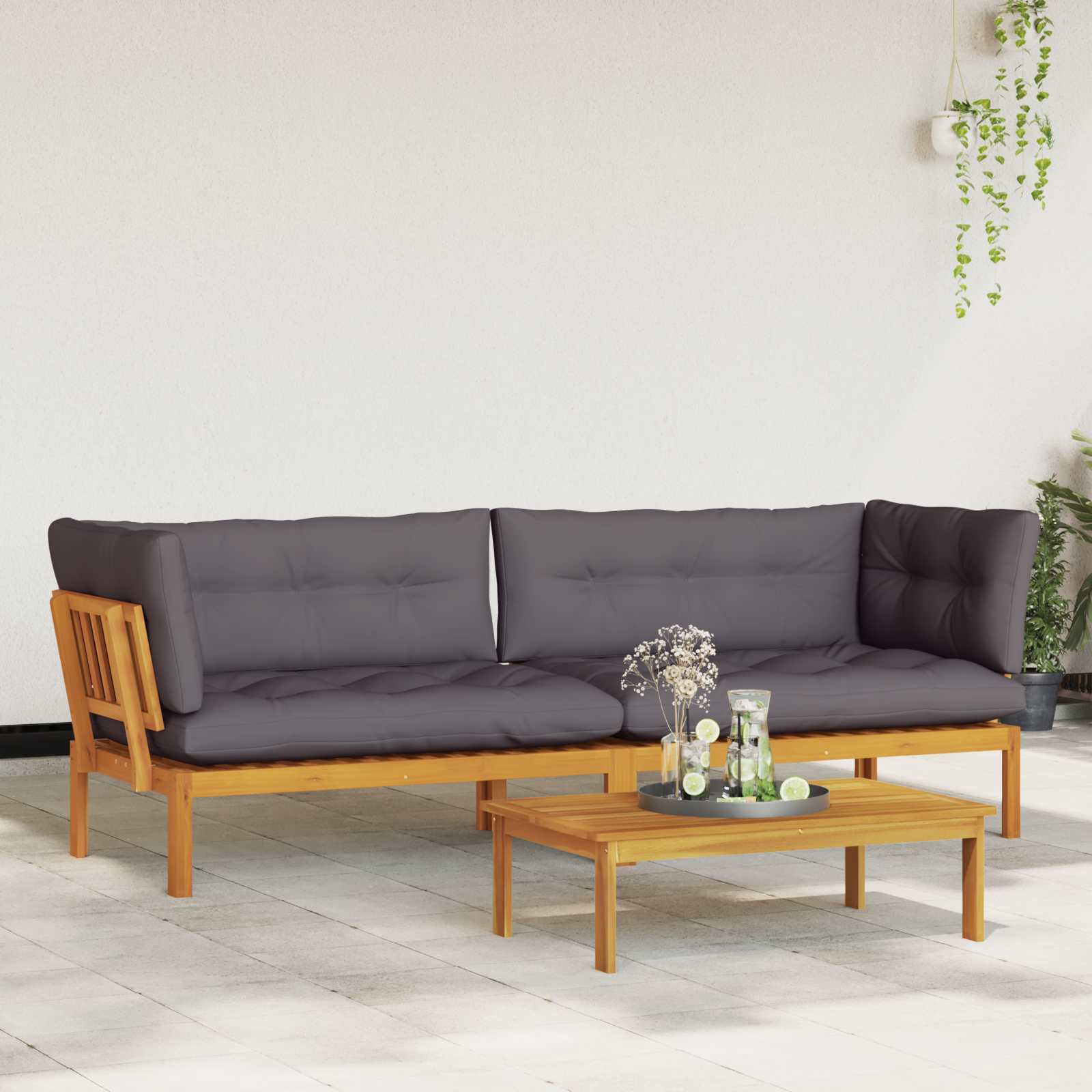 Unità di divano pallet da giardino 2 Pezzo | homemem39