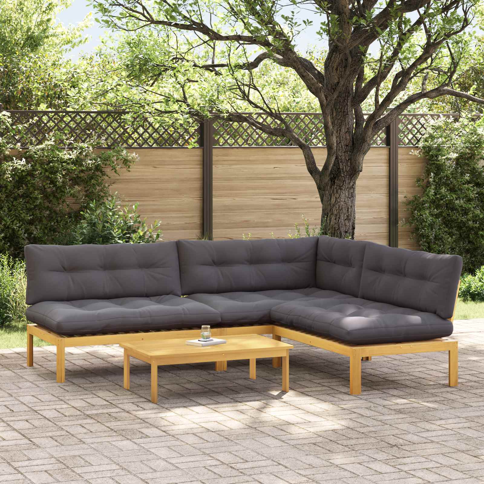 4 Pezzo Unità di divano pallet da giardino | homemem39