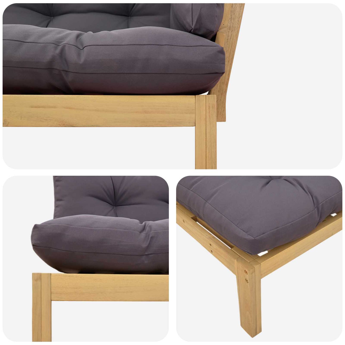 Unità di divano pallet da giardino 2 Pezzo | homemem39