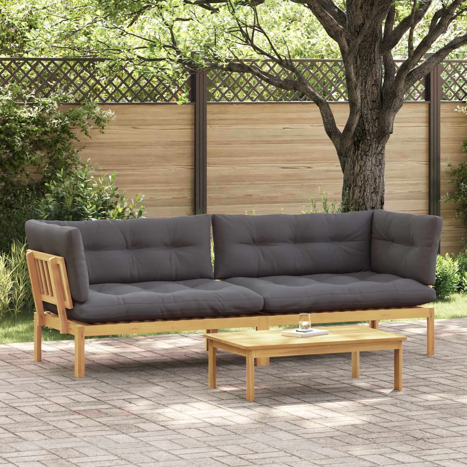 Unità di divano pallet da giardino 2 Pezzo | homemem39