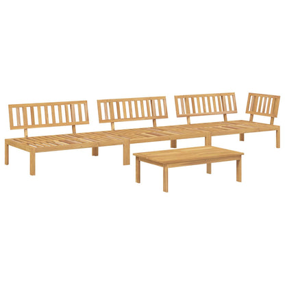 Set di divani 4 pcs Antracite Legno di Acacia Massello | homemem39