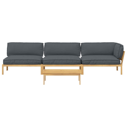 Set di divani 4 pcs Antracite Legno di Acacia Massello | homemem39