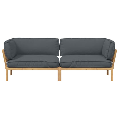 Set di divani 2 pcs Antracite Legno di Acacia Massello