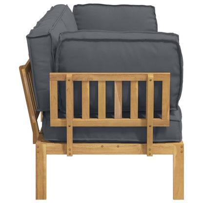 Set di divani 2 pcs Antracite Legno di Acacia Massello