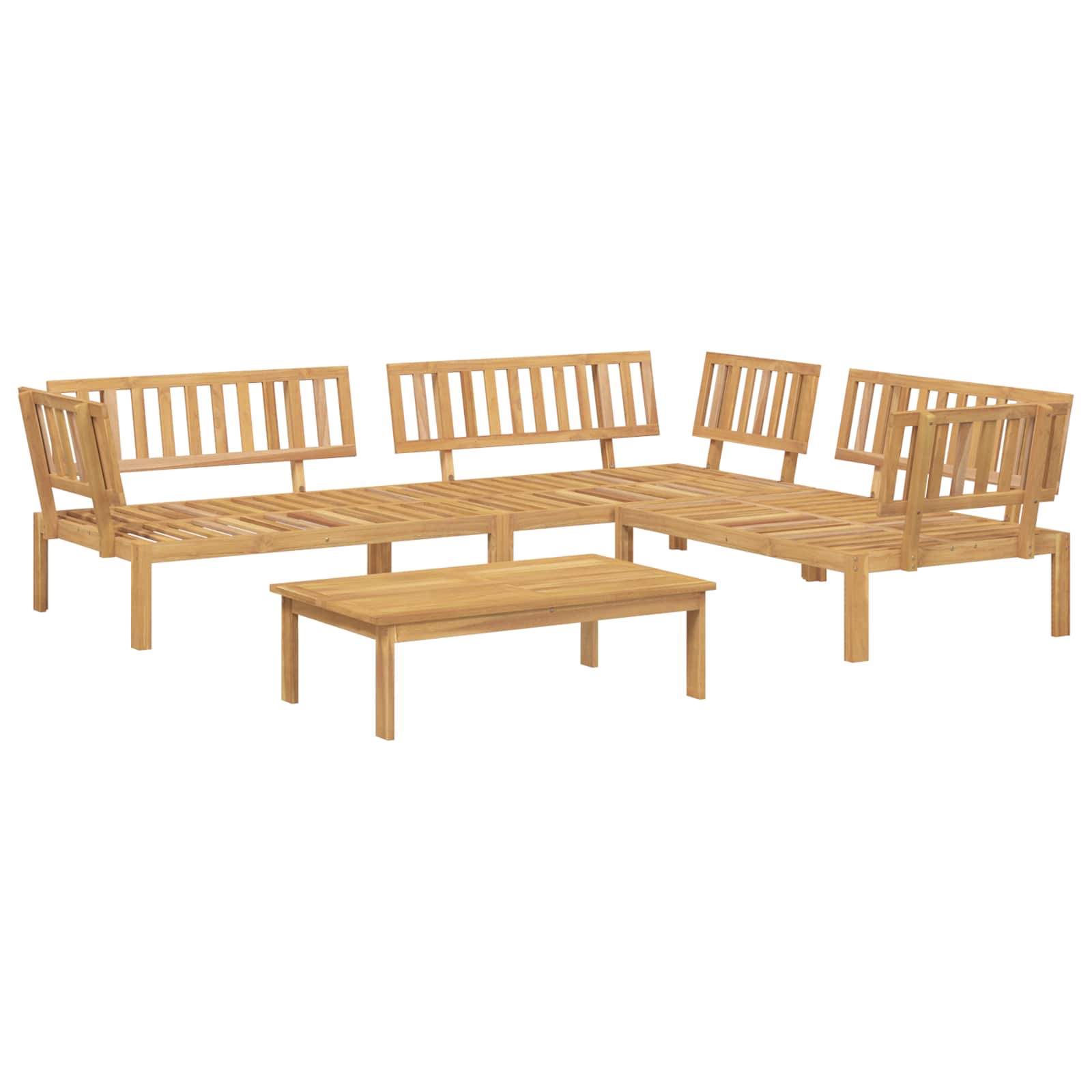 Set di divani 4 pcs Antracite Legno di Acacia Massello | homemem39
