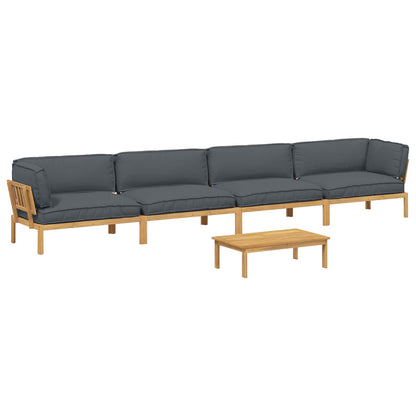 Set di divani 5 pcs Antracite Legno di Acacia Massello | homemem39