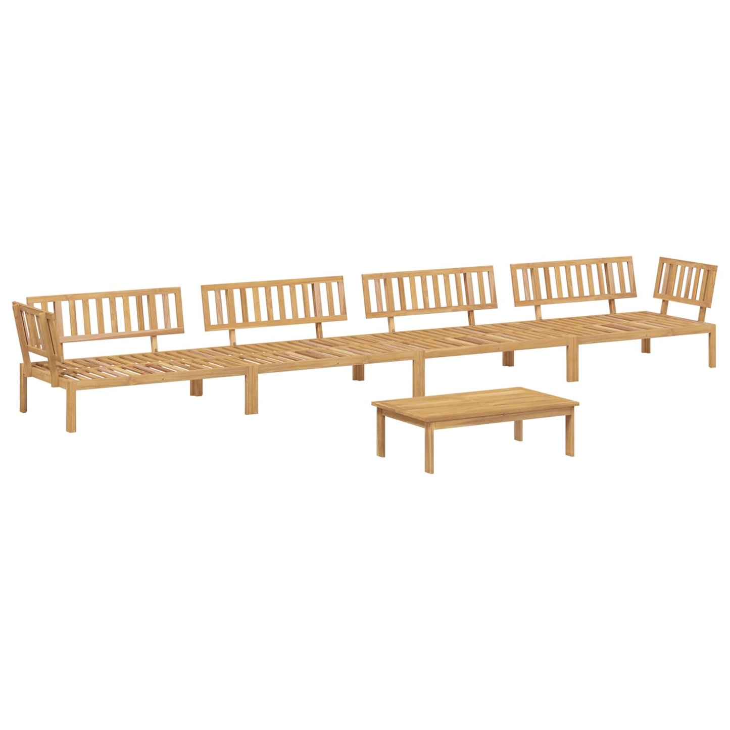 Set di divani 5 pcs Antracite Legno di Acacia Massello | homemem39