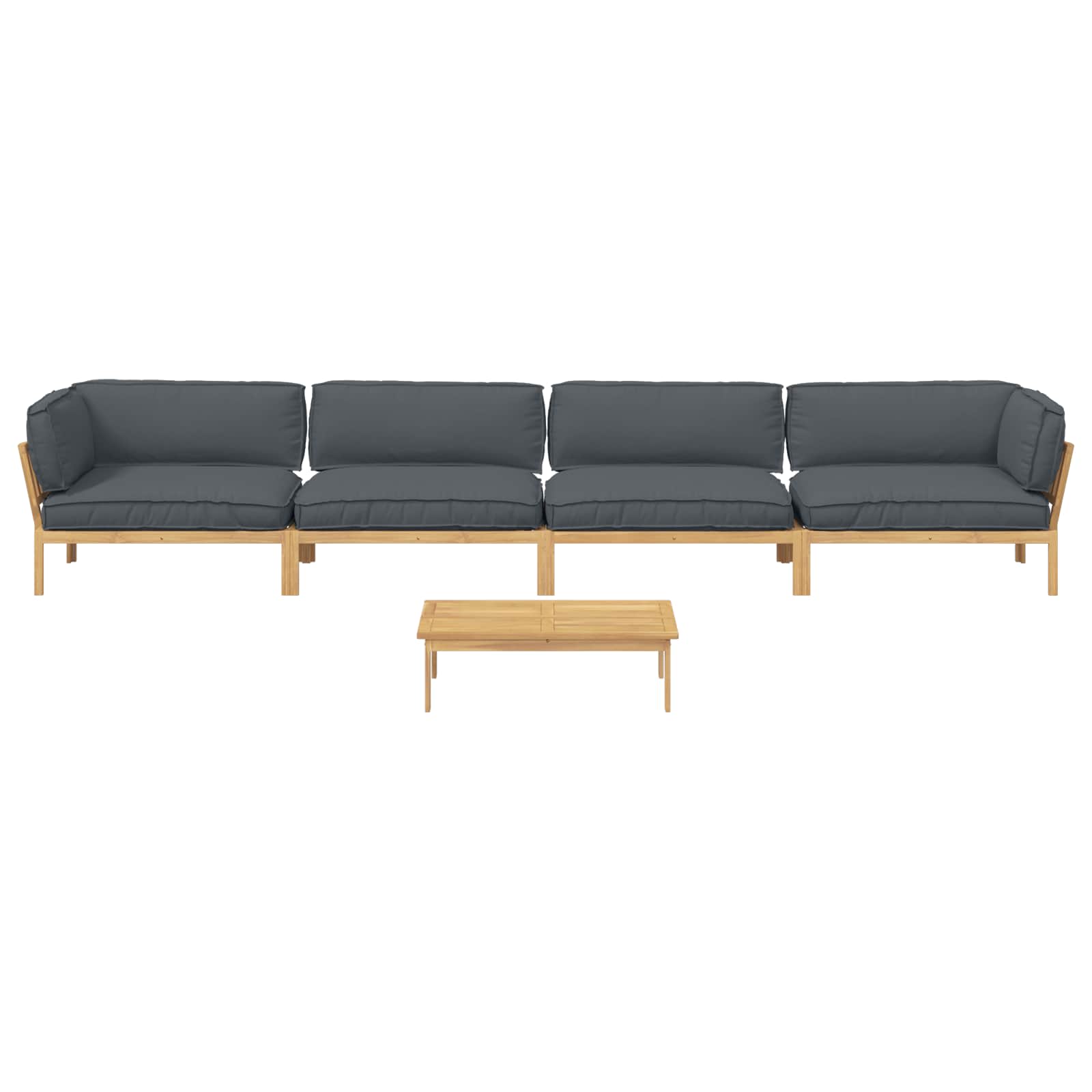Set di divani 5 pcs Antracite Legno di Acacia Massello | homemem39