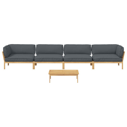 Set di divani 5 pcs Antracite Legno di Acacia Massello | homemem39