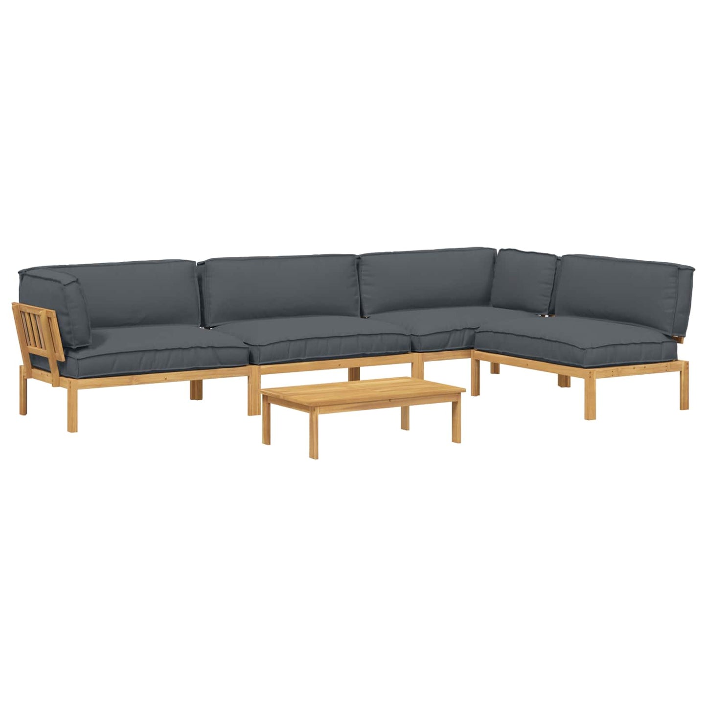 Set di divani 5 pcs Antracite Legno di Acacia Massello | homemem39