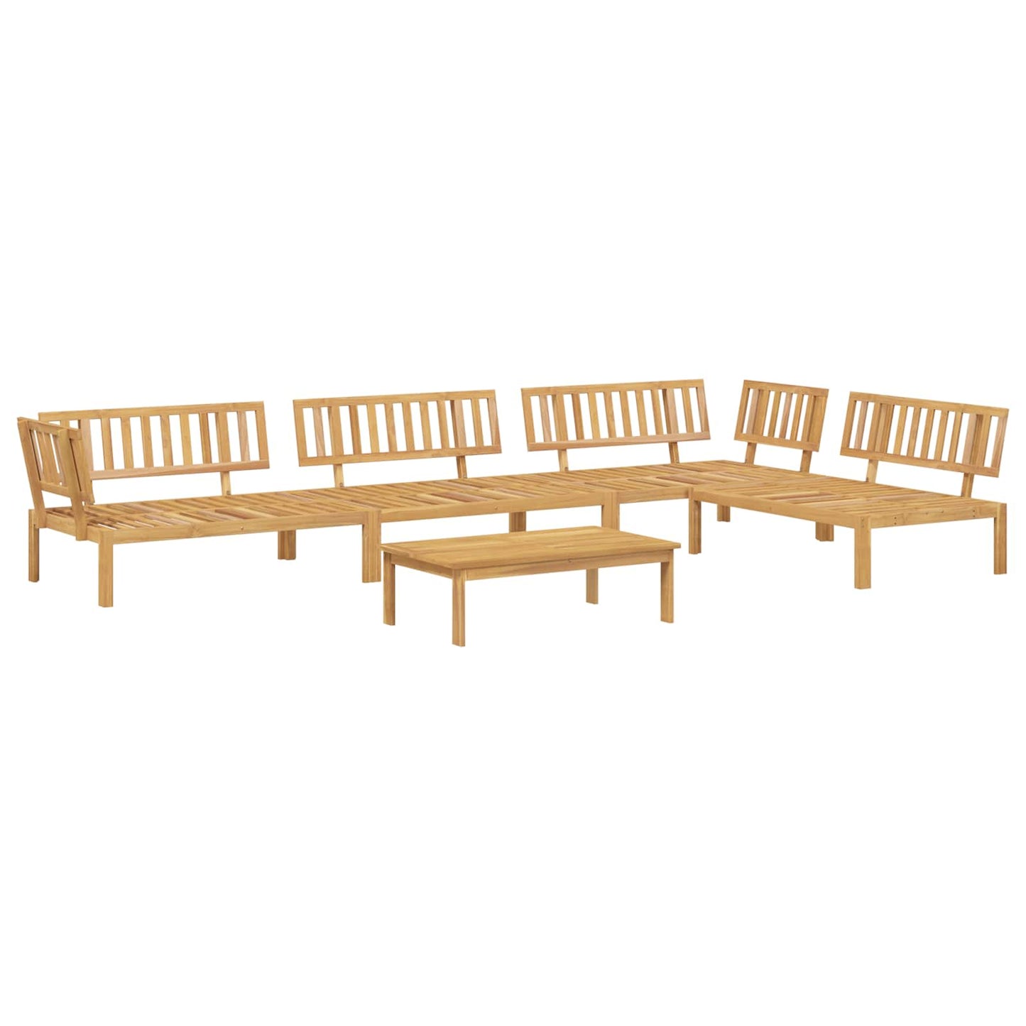 Set di divani 5 pcs Antracite Legno di Acacia Massello | homemem39