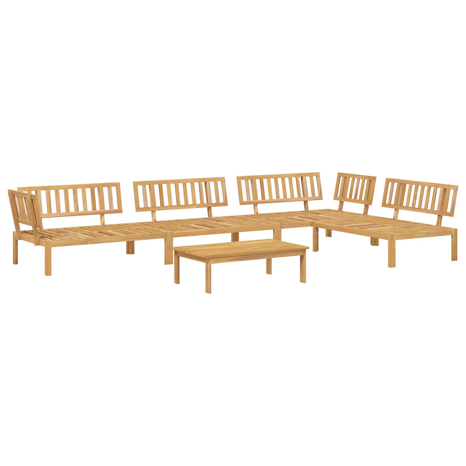 Set di divani 5 pcs Antracite Legno di Acacia Massello | homemem39