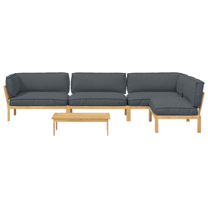 Set di divani 5 pcs Antracite Legno di Acacia Massello | homemem39