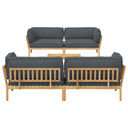 Set di divani 5 pcs Antracite Legno di Acacia Massello | homemem39