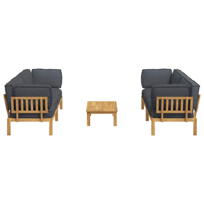 Set di divani 5 pcs Antracite Legno di Acacia Massello | homemem39