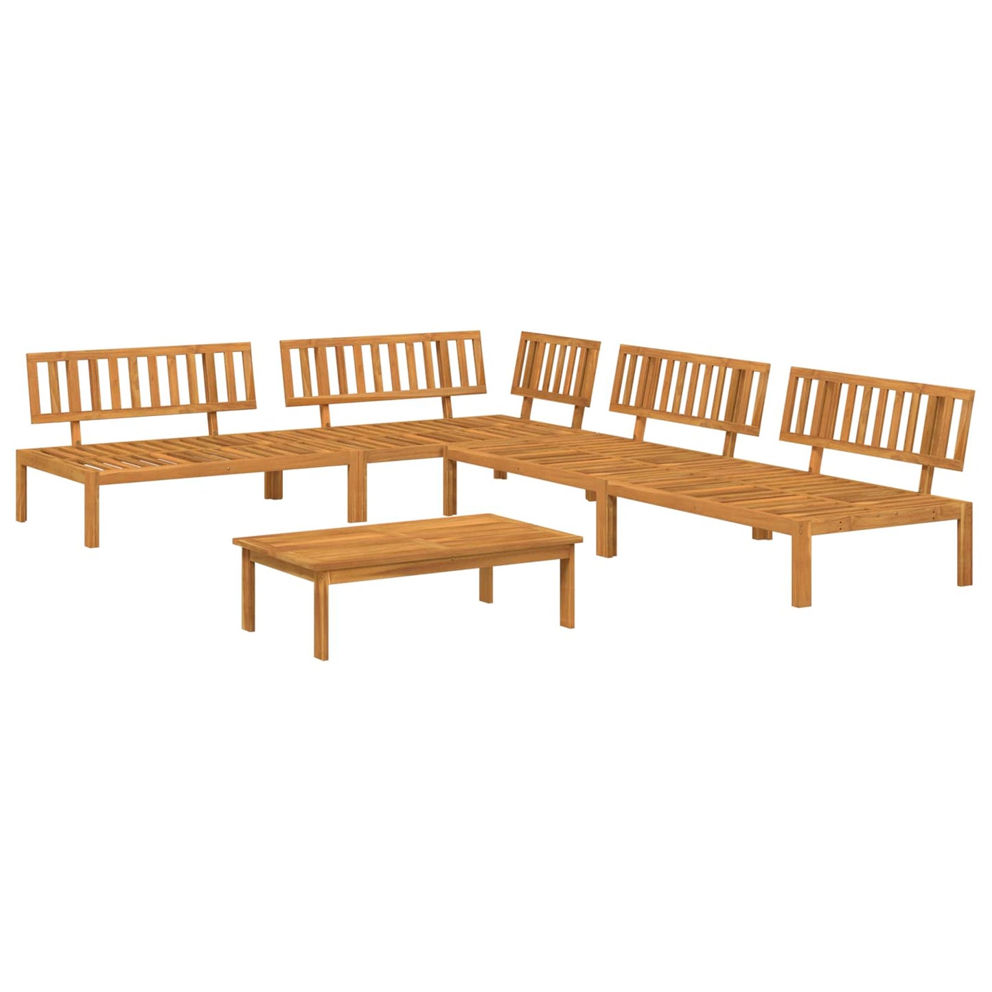 Set di divani 5 pcs Antracite Legno di Acacia Massello | homemem39
