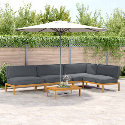 Set di divani 5 pcs Antracite Legno di Acacia Massello | homemem39