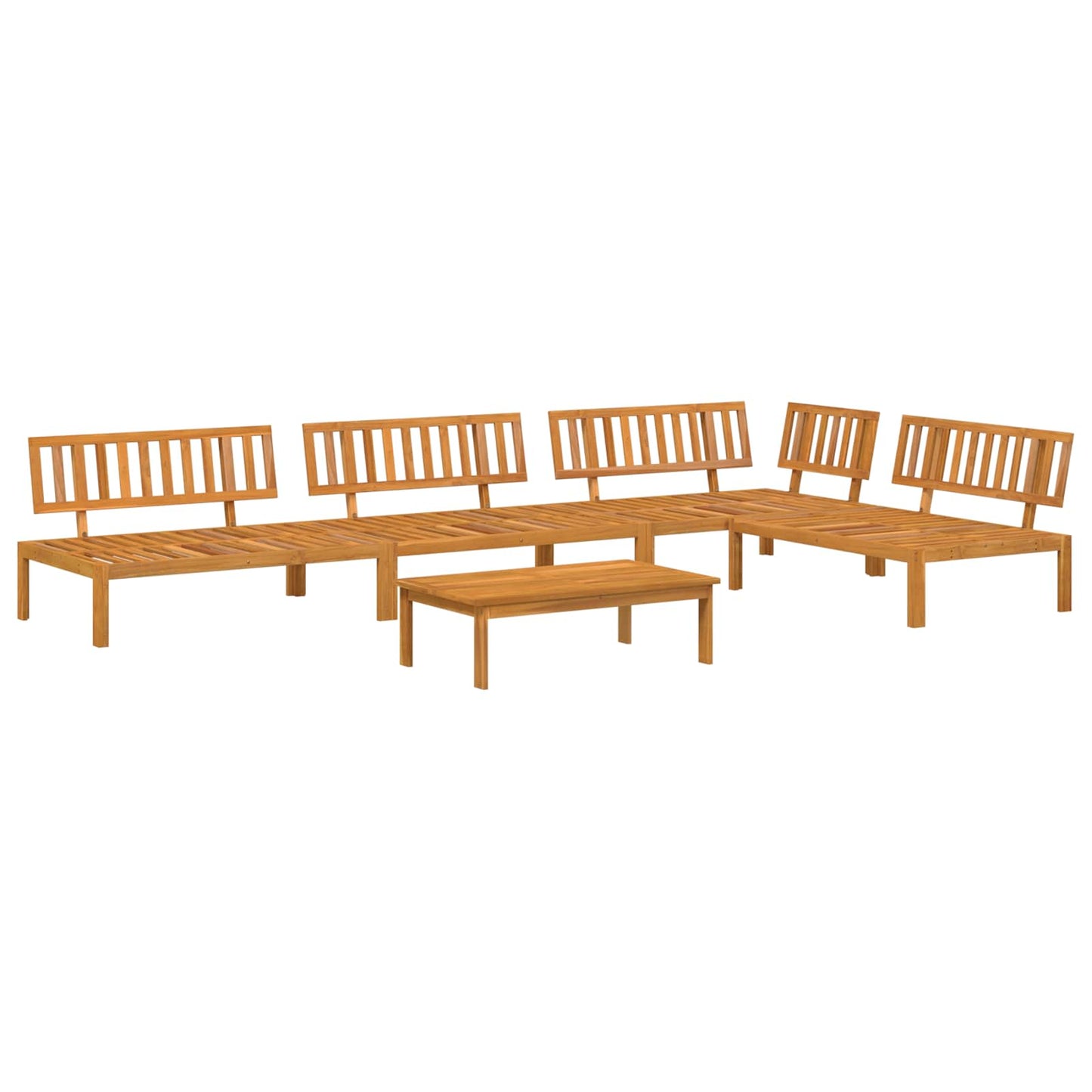 Set di divani 5 pcs Antracite Legno di Acacia Massello | homemem39