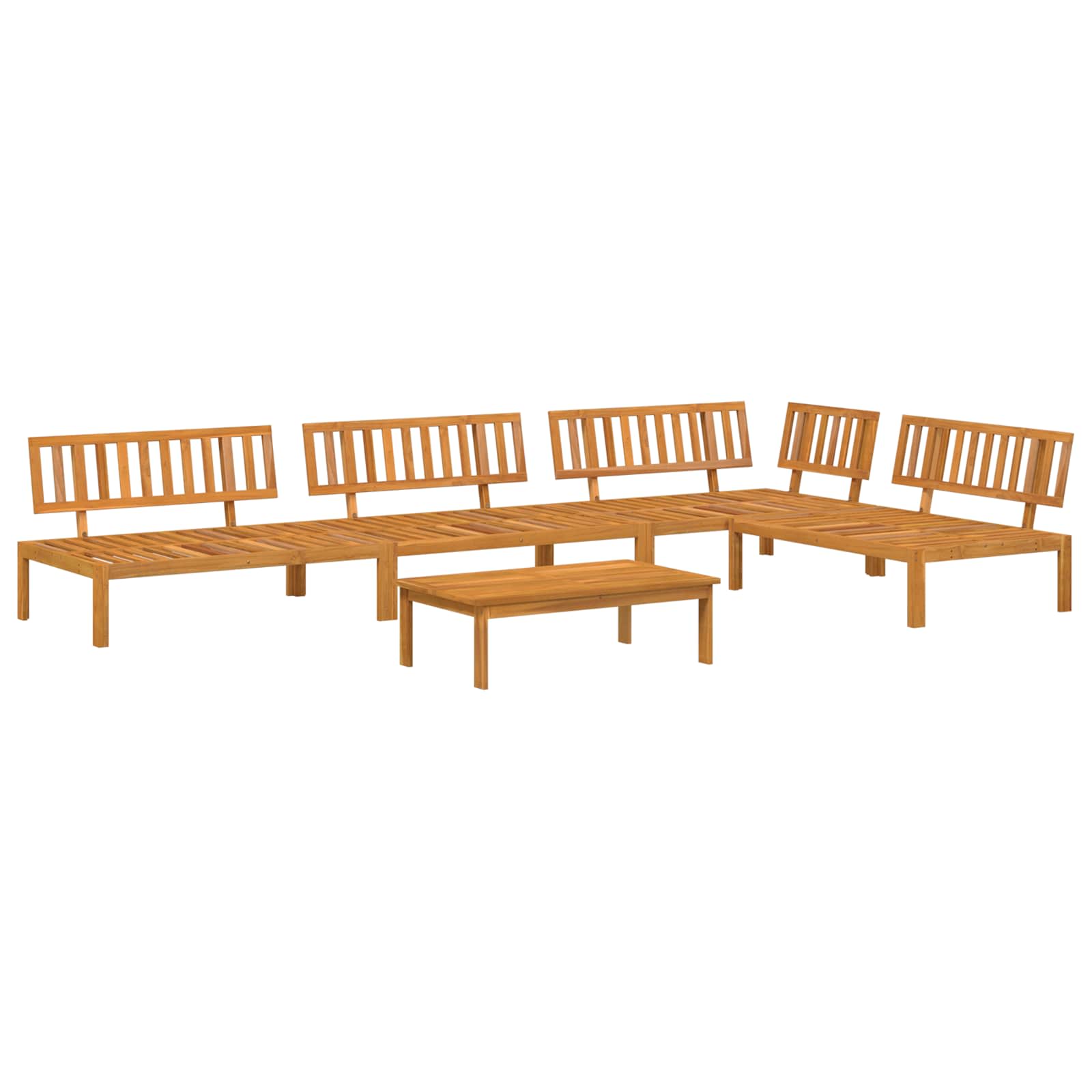Set di divani 5 pcs Antracite Legno di Acacia Massello | homemem39