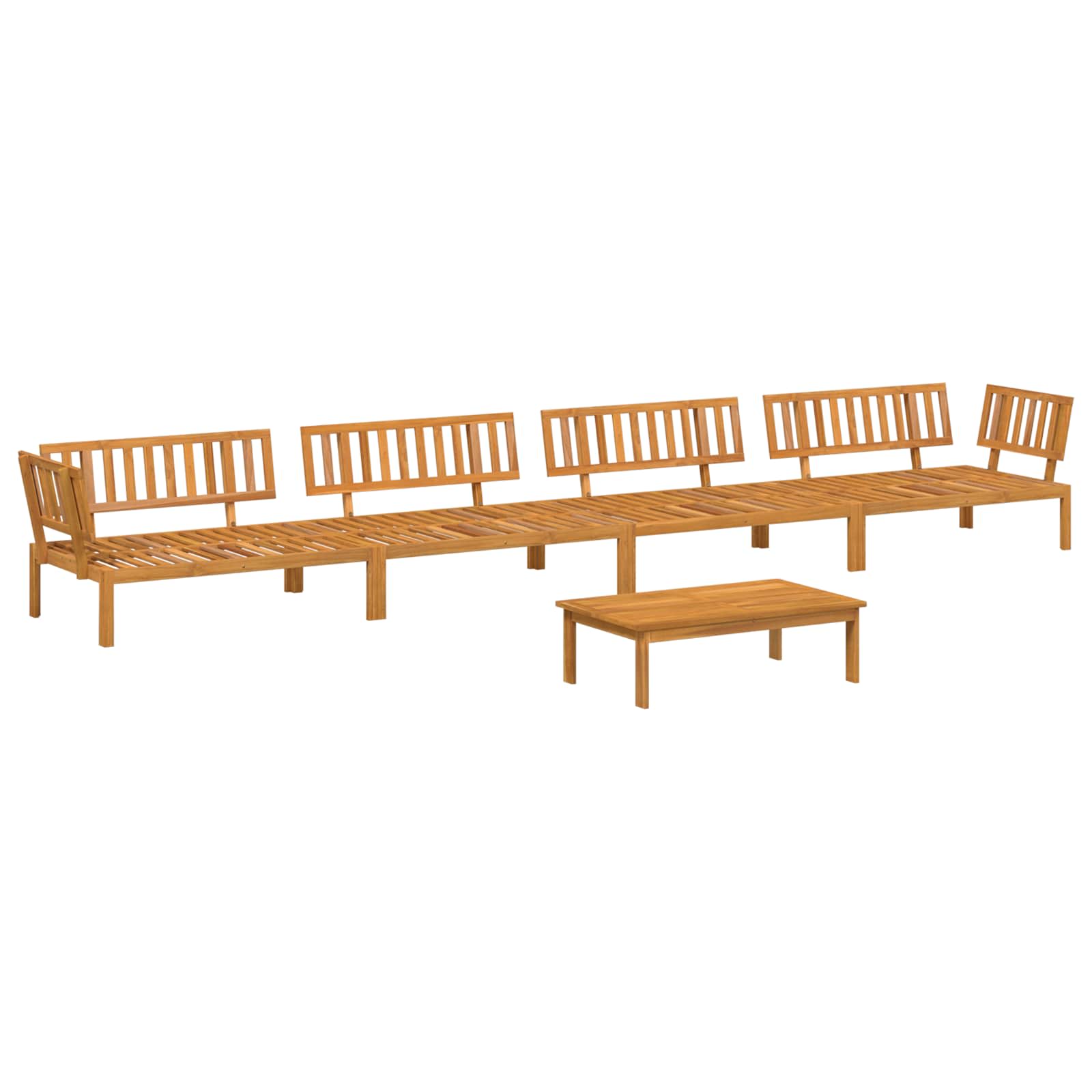 Set di divani 5 pcs Antracite Legno di Acacia Massello | homemem39