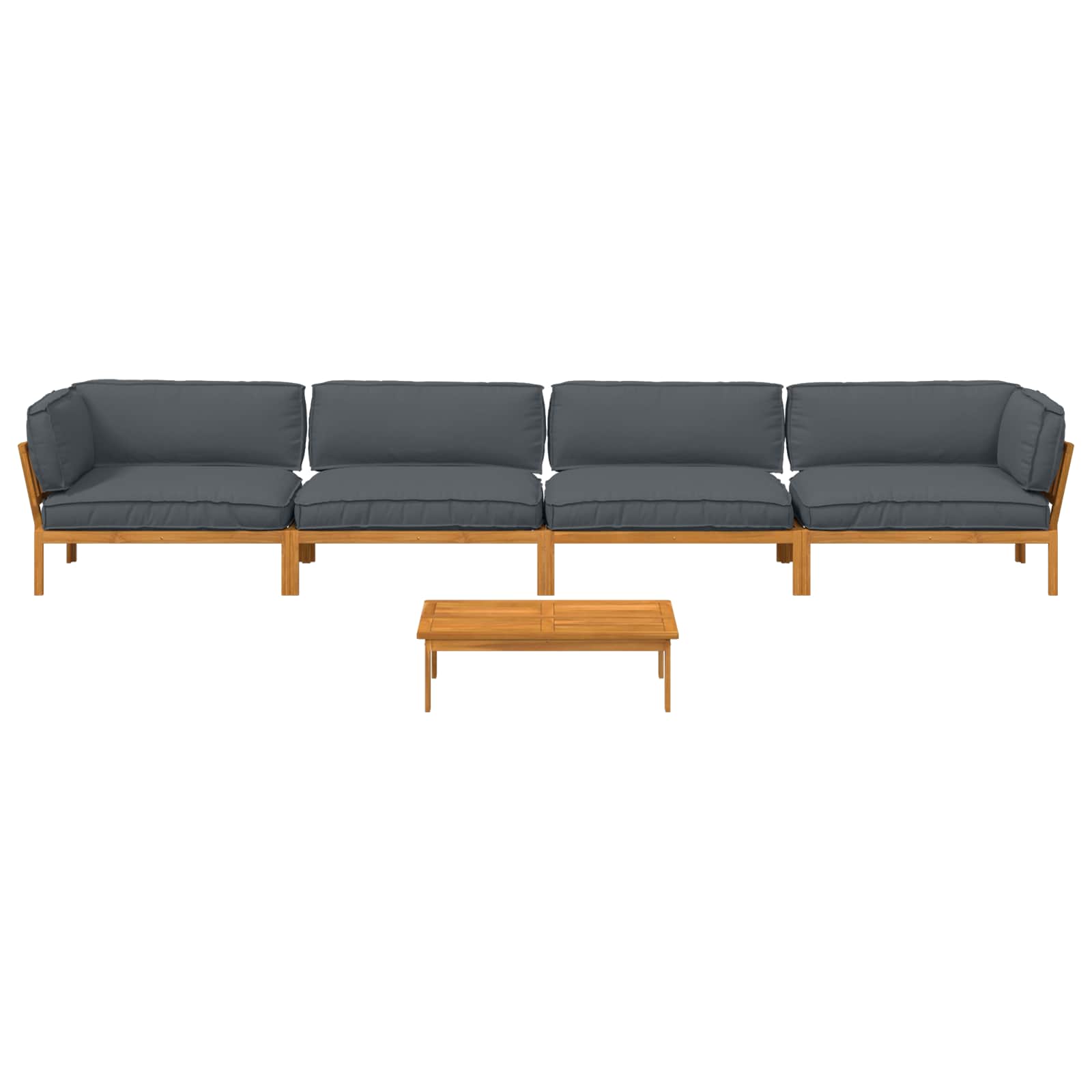 Set di divani 5 pcs Antracite Legno di Acacia Massello | homemem39