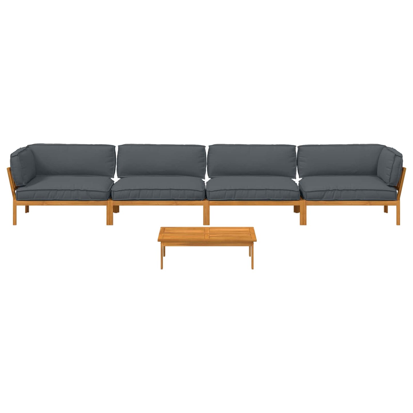 Set di divani 5 pcs Antracite Legno di Acacia Massello | homemem39
