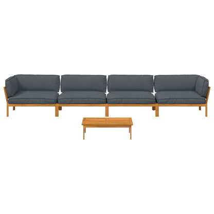 Set di divani 5 pcs Antracite Legno di Acacia Massello | homemem39