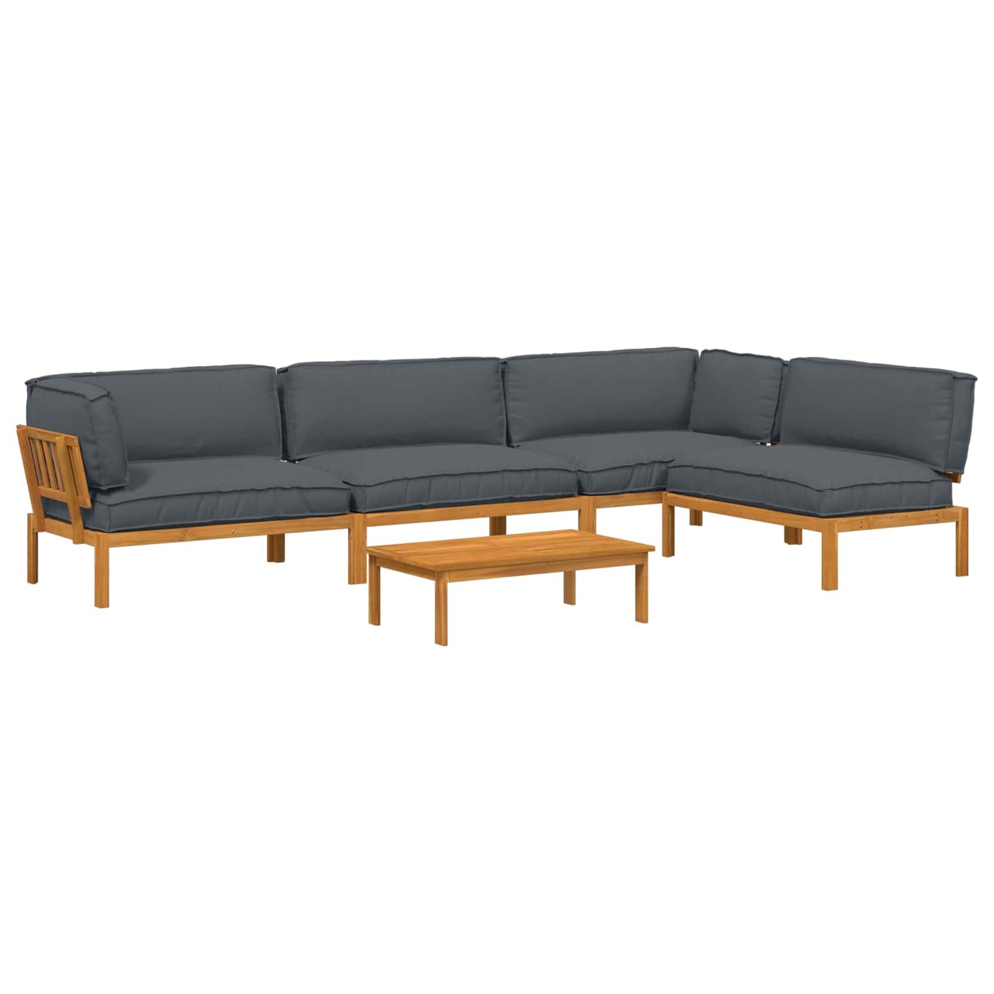 Set di divani 5 pcs Antracite Legno di Acacia Massello | homemem39